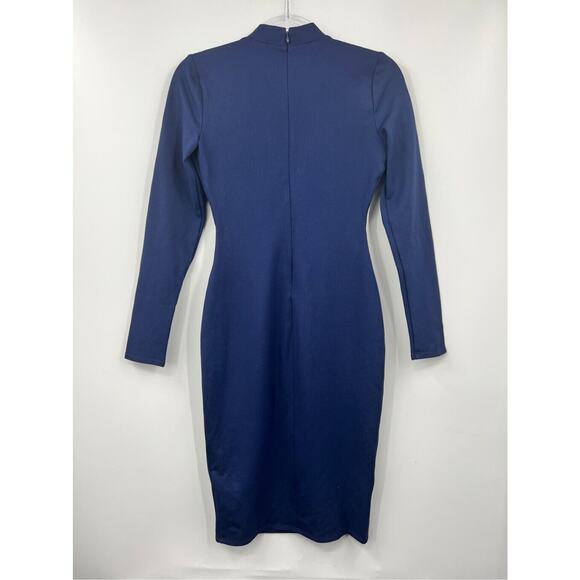 Guess Dress Womens Pia Detail‎ Sweater Sheath Bodycon Blue Size Small - Picture 9 of 9
